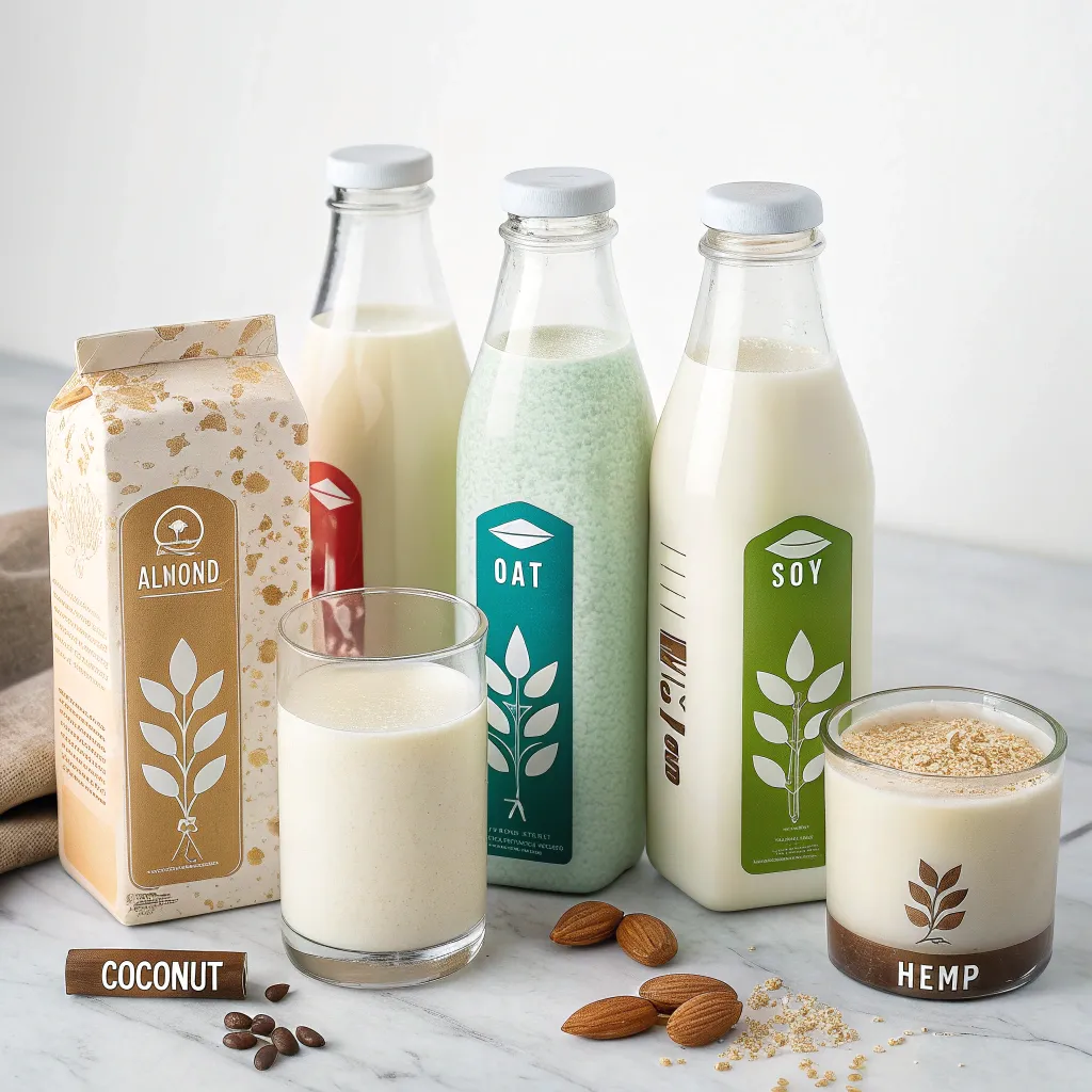 Assortment of Plant-Based Milk